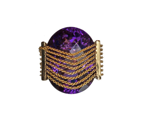 Vineyard in Snow Amethyst Ring