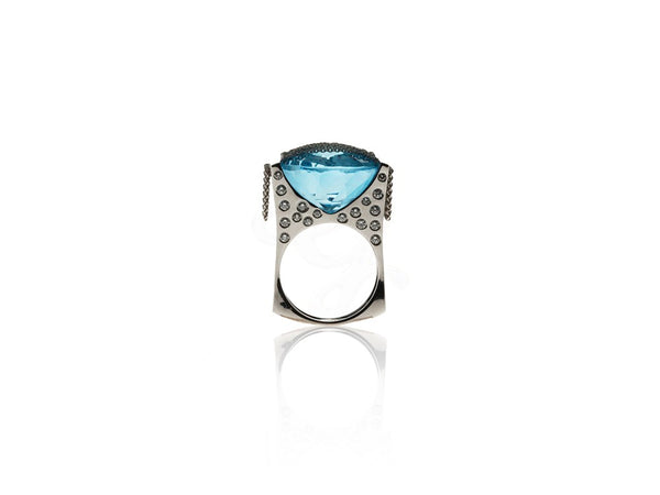 Vineyard in Snow Blue Topaz Ring