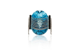 Vineyard in Snow Blue Topaz Ring