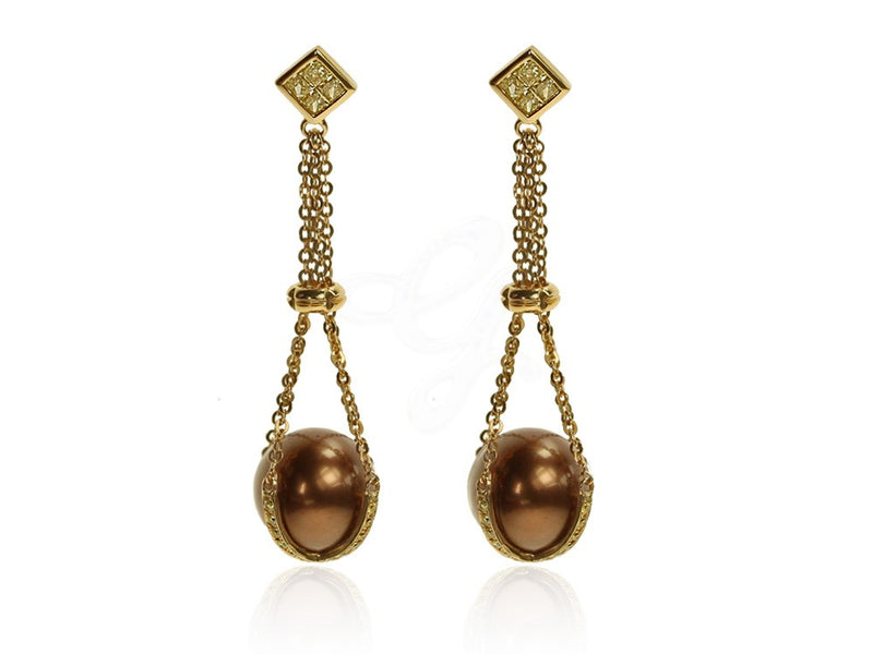 Chocolate Pearl Drop Earrings