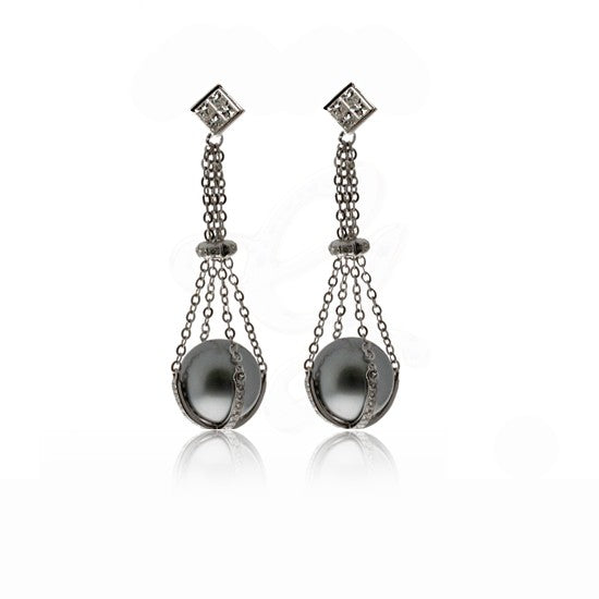 White Chocolate Pearl Drop Earrings
